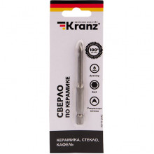 Сверло по керамике d6.0*70мм, шестигранный хвостовик, KRANZ [KR-91-0642]