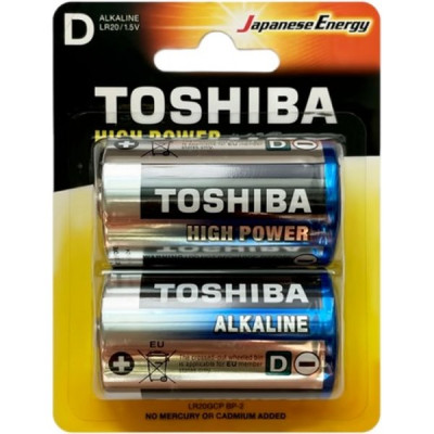Батарейка Toshiba D LR20 Alkaline [BL2/20] [TH LR20/2BL]
