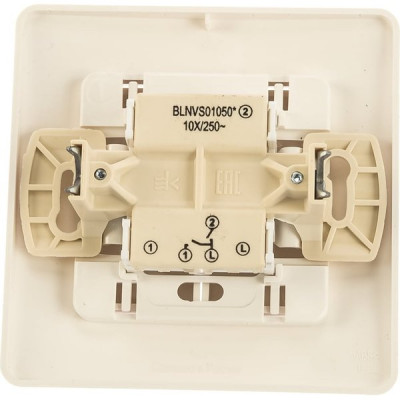 Выключатель с/у 2-кл 10А, монт. пл., Schneider Electric Blanca [BLNVS010502] молочный
