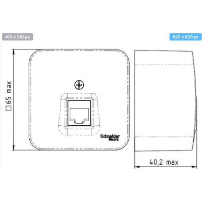 Розетка о/у компьютерная 1xRJ45 5e, изол.пл., Schneider Electric Blanca [BLNIA045006] антрацит