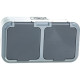 Розетка о/у 2x2P+E 16А, IP54, с крышкой, 