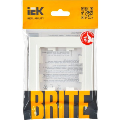 Рамка 1п, IP20, IEK BRITE [BR-M12-K01] белый
