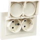 Розетка с/у 2x2P+E 16A, IP20, в сборе, со шторками и крышкой, IEK BRITE [BR-R26-16-44-K01-F] белый