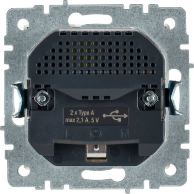 Розетка с/у 2P+E+2xUSB 16A, IP20, IEK BRITE [BR-R14-16-U21-D21-K01] белый