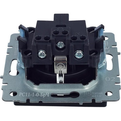 Розетка с/у 2P+E 16A, IP20, IEK BRITE [BR-R11-16-K02] черный