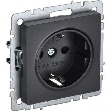 Розетка с/у 2P+E 16A, IP20, IEK BRITE [BR-R11-16-K02] черный