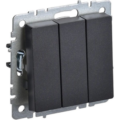Выключатель с/у 3-кл 10А, IP20, IEK BRITE [BR-V30-0-10-K02] черный