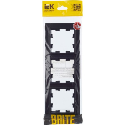 Рамка 3п, IP20, IEK BRITE [BR-M32-K02] черный