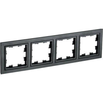 Рамка 4п, IP20, IEK BRITE [BR-M42-K02] черный