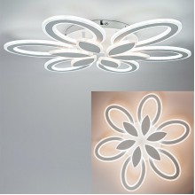 Люстра LED 120W, ПДУ 3000-6500K, 12000Лм, акрил, d800, GLANZEN [LED-0120-CAMELIA-white] белый