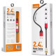 Кабель USB - microUSB, 1.0м, 2.4А, LDNIO LS431 [LD_B4632] медь, 86 жил, нейлоновая оплетка, красный