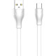 Кабель USB - Type-C, 1.0м, 2.1А, LDNIO LS551 [LD_C3829] медь, 60 жил, ПВХ, плоский, белый