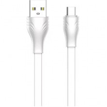 Кабель USB - microUSB, 2.0м, 2.1А, LDNIO LS552 [LD_C3830] медь, 86 жил, ПВХ, плоский, белый