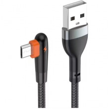 Кабель USB - microUSB, 2.0м, 2.4А, LDNIO LS562 [LD_C3803] медь, 86 жил, угловой коннектор, нейлон