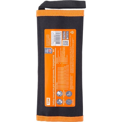 Набор пинцетов(9шт), антистатик, ткань, TDM [SQ1025-0810]