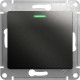 Выключатель с/у 1-кл 10А, IP20, с подсветкой, Schneider Electric Glossa [GSL000713] антрацит