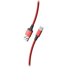 Кабель USB - Type-C, 2.0м, 3A, SmartBuy [iK-3122-S14rb] красный/черный