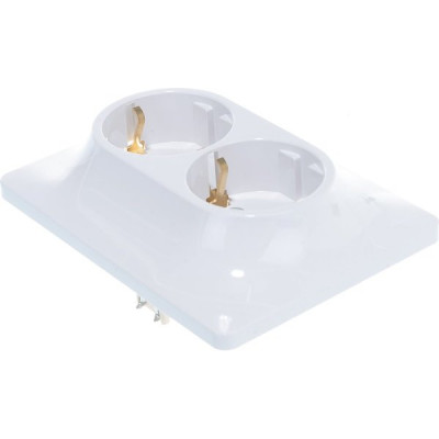 Розетка с/у 2x2P+E 16A, IP20, со шторками, Schneider Electric Glossa [GSL000126] белый