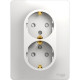 Розетка с/у 2x2P+E 16A, IP20, со шторками, Schneider Electric Glossa [GSL000126] белый