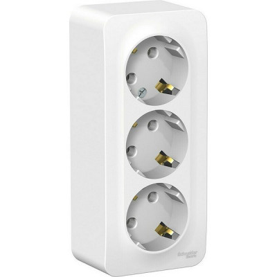 Розетка о/у 3x2P+E 16А, без шторок, изол.пл., Schneider Electric Blanca [BLNRA010311] белый [5/30]