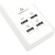 Сетевой фильтр  2м, 4 розетки, 16А/3500Вт, 3x1.5, 4хUSB, Cablexpert Exnovo [EXN-4-U4-W-2] белый