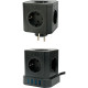 Сетевой фильтр  2м, 4 розетки, 10А/2500Вт, 3x0.75, 3хUSB, Cablexpert Tower [TWR-4-U3-B-2] черный