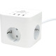 Сетевой фильтр  1.5м, 3 розетки, 10А/2500Вт, 3x0.75, 4хUSB, Cablexpert Cube [CUBE-3-CU3-W-1.5] белый