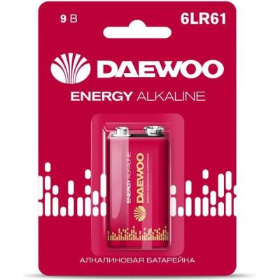 Батарейка DAEWOO 9V 6LR61 Energy Alkaline [BL1/12] [DW 6LR61/1BL EN]