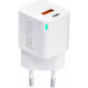 Зарядное устройство Perfeo, PD, с разъемом USB+Type-C, GaN, 20W [I4652] белый