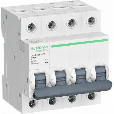 Выключатель автоматический 4п C  32А 4,5кА, Systeme Electric City9 [C9F34432]