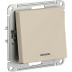 Переключатель с/у 1-кл 10А, IP20, с подсветкой, Schneider Electric ATLASDESIGN [ATN001263] песочный