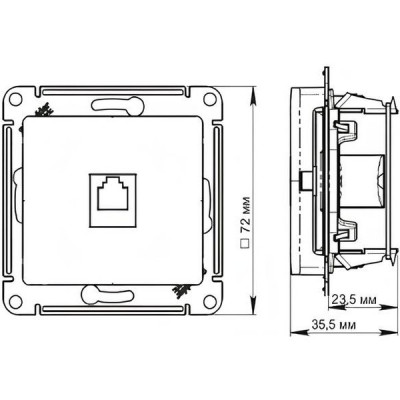 Розетка с/у компьютерная 1xRJ45, IP20, Schneider Electric ATLASDESIGN [ATN001283] песочный