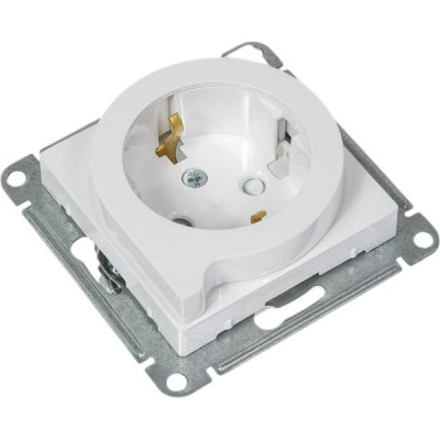 Розетка с/у 2P+E 16A, IP20, со шторками, с выталк. Schneider Electric ATLASDESIGN [ATN000147] белый