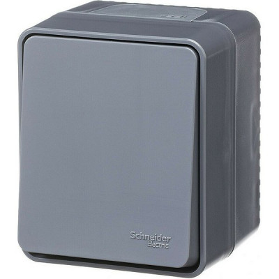 Выключатель возвратный о/у 1-кл 10А, IP54, Schneider Electric ATLASDESIGN PROFI [ATN544015] антрацит