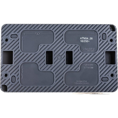 Розетка с/у 2x2P+Е 16A, IP54, со шторками, Schneider Electric ATLASDESIGN PROFI [ATN544026] антрацит