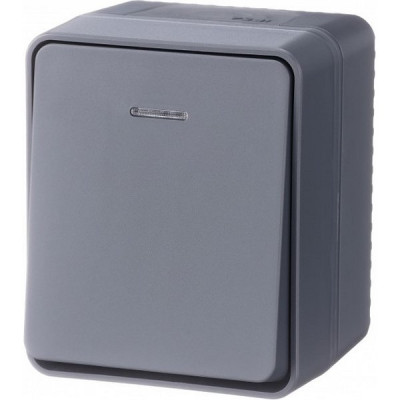 Выключатель о/у 1-кл 10А, IP54, с подсв., Schneider Electric ATLASDESIGN PROFI [ATN544013] антрацит