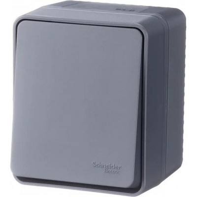 Выключатель о/у 1-кл 10А, IP54, Schneider Electric ATLASDESIGN PROFI [ATN544011] антрацит