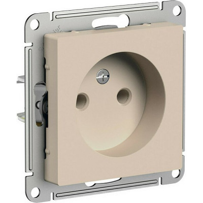 Розетка с/у 2P 16A, IP20, Schneider Electric ATLASDESIGN [ATN001241] песочный