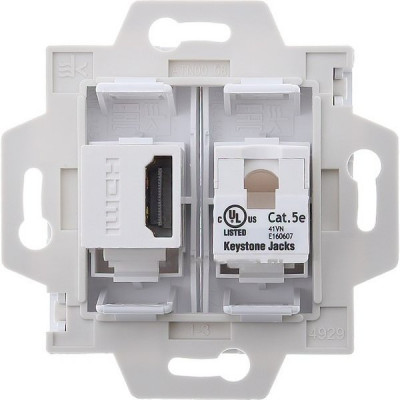 Розетка с/у HDMI+RJ45 5e, IP20, Schneider Electric ATLASDESIGN [ATN000182] белый