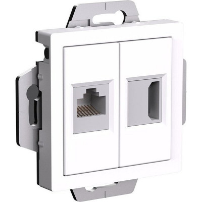 Розетка с/у HDMI+RJ45 5e, IP20, Schneider Electric ATLASDESIGN [ATN000182] белый