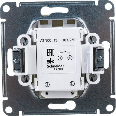 Выключатель с/у 1-кл 10А, IP20, с подсветкой, Schneider Electric ATLASDESIGN [ATN001213] песочный