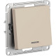 Выключатель с/у 1-кл 10А, IP20, с подсветкой, Schneider Electric ATLASDESIGN [ATN001213] песочный