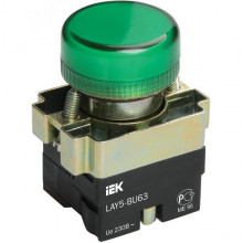 Индикатор LAY5-BU63 зеленого цвета диам. 22мм BLS50-BU-K06 IEK