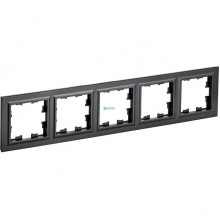 Рамка 5п, IP20, IEK BRITE [BR-M52-K02] черный