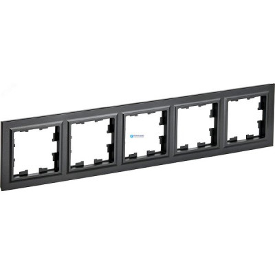 Рамка 5п, IP20, IEK BRITE [BR-M52-K02] черный