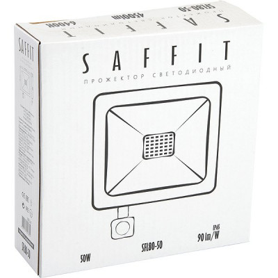 Прожектор LED  50W, 6400K, IP65, SMD, 5000Лм, с датчиком движения, Feron [SFL80-50] черный 