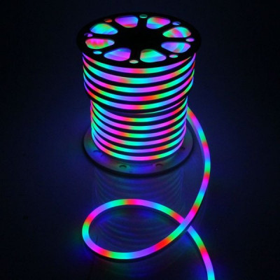 Гибкий неон 220В 18*21, 10Вт/м, RGB, бух50м, цена за 1м, GL [GLS-5050-80-10-220-NL-IP67-RGB]