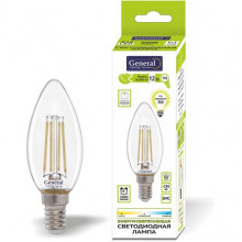 Лампа LED E14/C37 свеча, 12W, FILAMENT, 2700K, 910Лм, GL [GLDEN-CS-12-230-E14-2700]