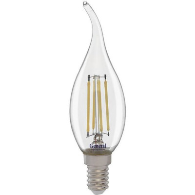 Лампа LED E14/C37 свеча на ветру, 12W, FILAMENT, 2700K, 910Лм, GL [GLDEN-CWS-12-230-E14-2700]