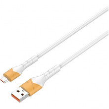 Кабель USB - microUSB, 2.0м, 30W, LDNIO LS802 [LD_B4581] медь, cиликоновая оплетка, White